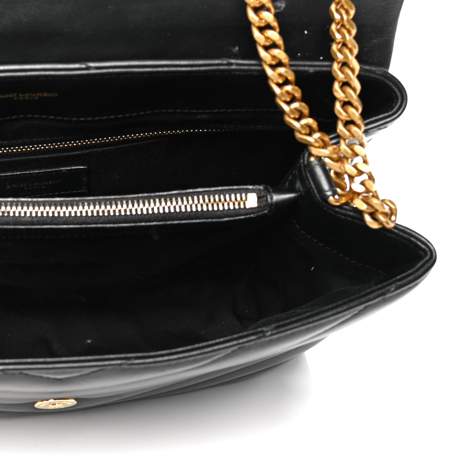 Saint Laurent Calfskin Y Quilted Monogram Medium Loulou Chain Satchel Black 4 of 7