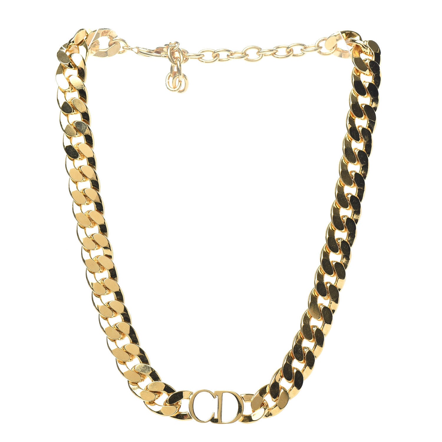 Christian Dior Metal CD Choker Necklace Gold 3 of 5