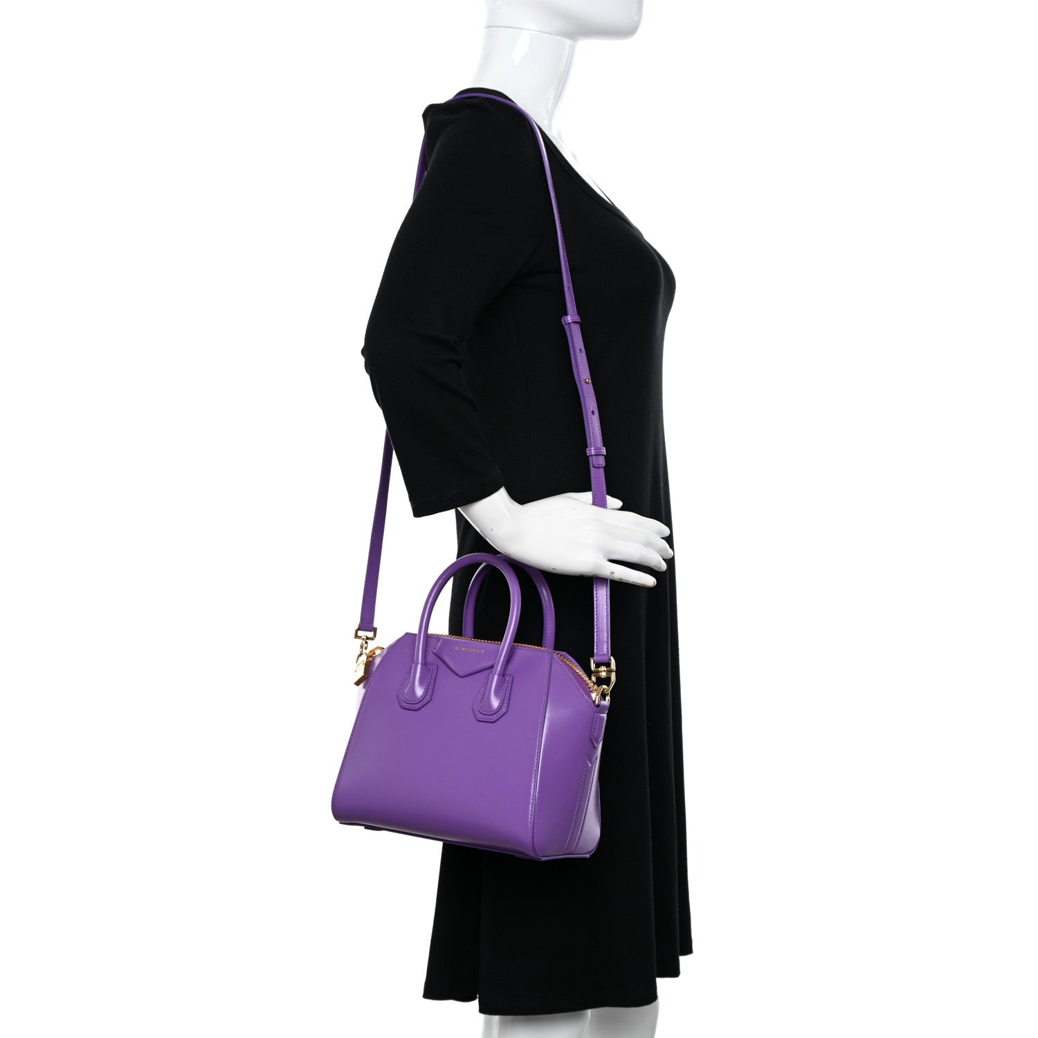 Givenchy Shiny Lord Calfskin Mini Antigona Ultraviolet 2 of 12