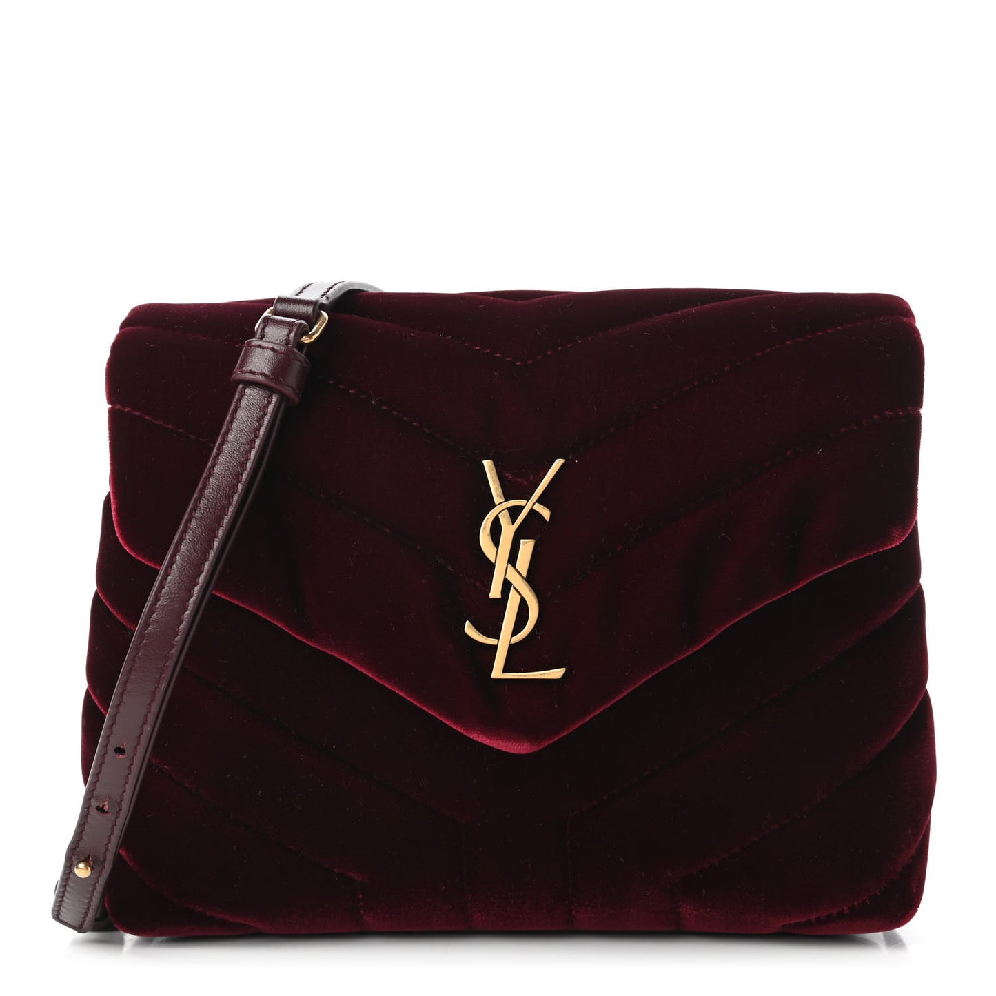 Velvet Y Quilted Monogram Toy Loulou Chain Satchel Light Burgundy
