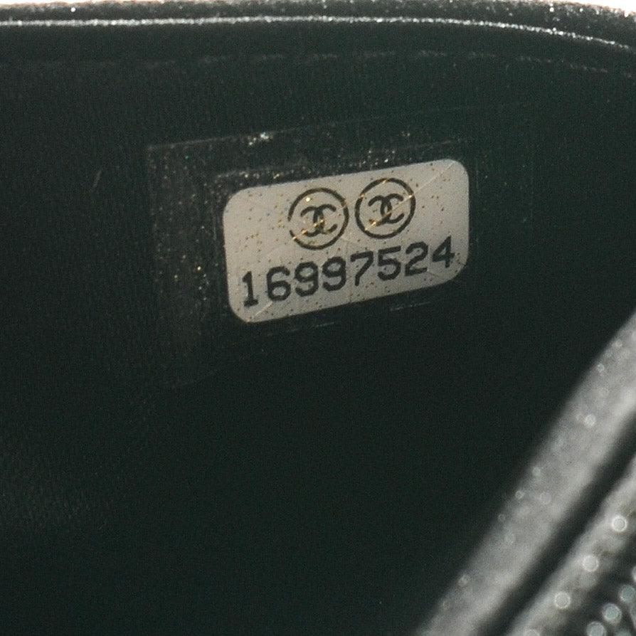 Chanel Crystal Quilted Wallet On Chain WOC Black 9 of 9