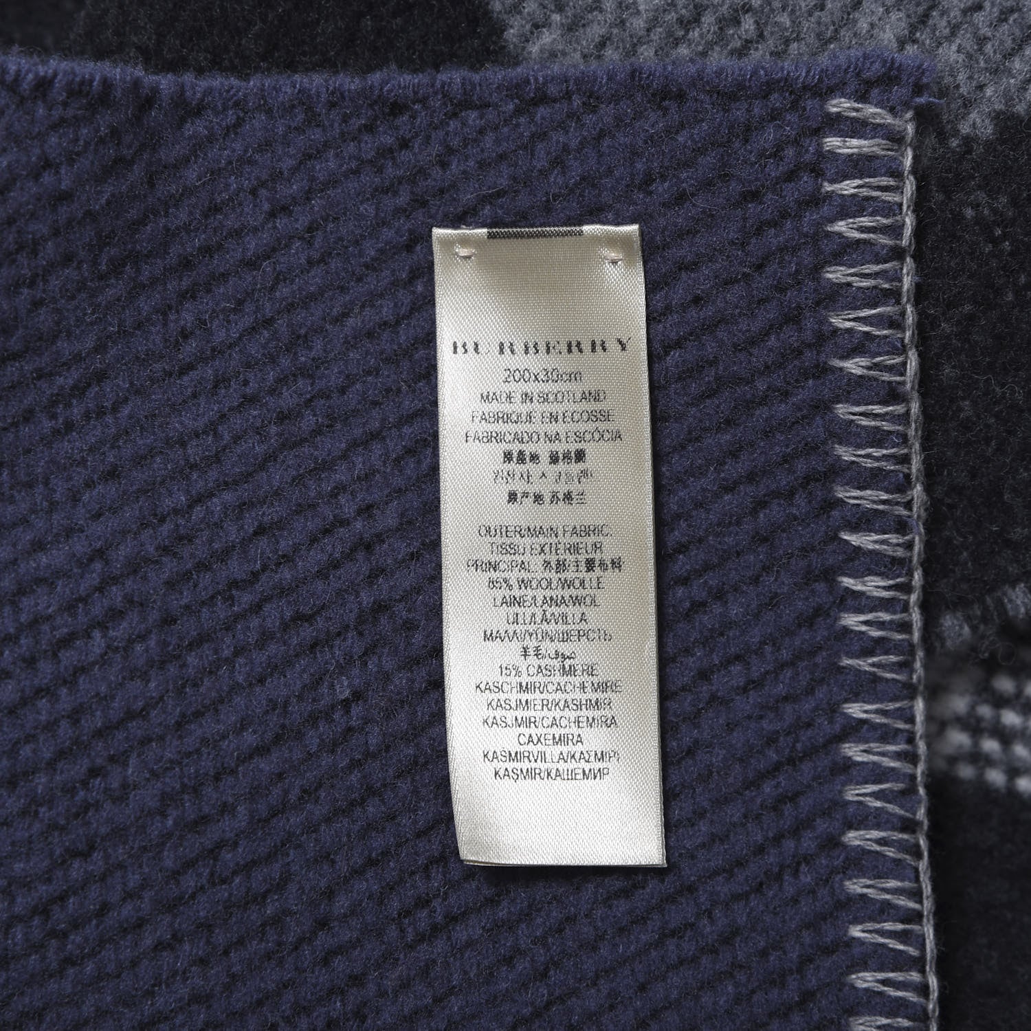 Burberry Cashmere Wool Patchwork Check Blanket Scarf Mauve Pink 4 of 4
