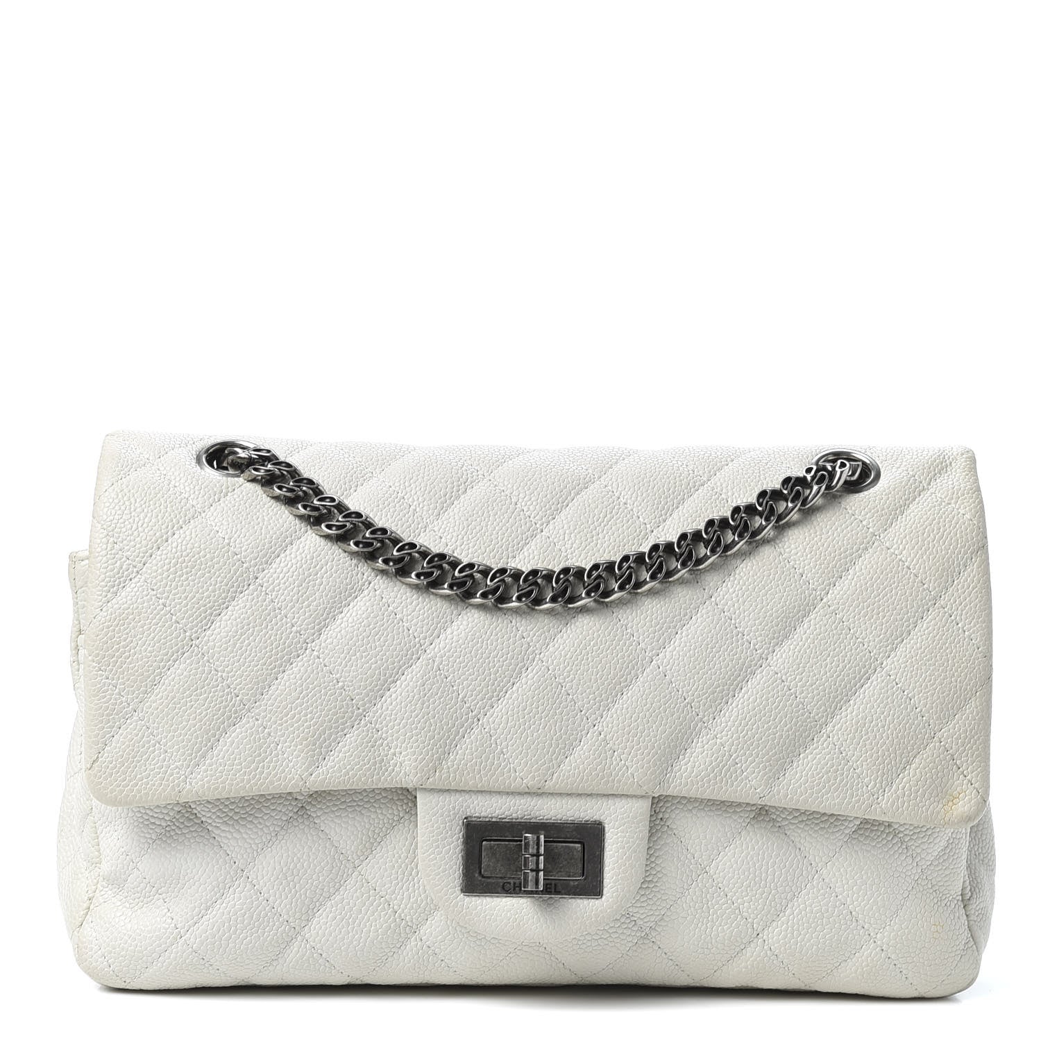 Chanel Caviar Quilted 2.55 Reissue 225 Bijoux Chain Flap White 1 of 10