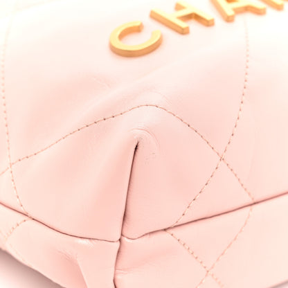 Chanel Shiny Calfskin Quilted Mini Chanel 22 Rose Clair 10 of 13