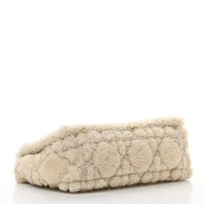 Christian Dior Shearling Cannage Medium Caro Bag Natural 4 of 9