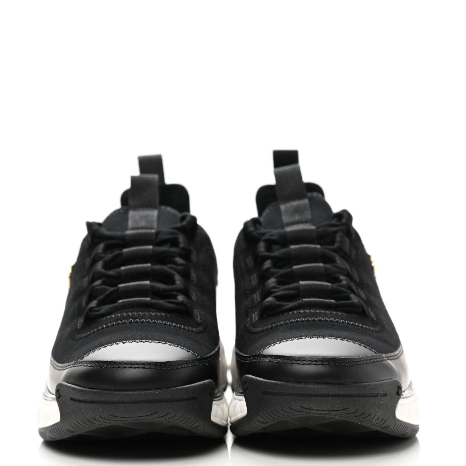 Chanel Velvet Calfskin Mixed Fibers CC Sneakers 36 Black 2 of 9