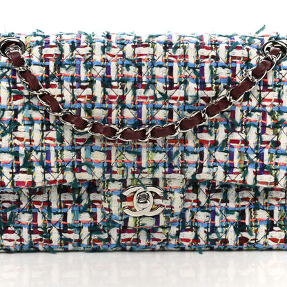 Chanel Tweed Quilted Medium Double Flap Multicolor 15 of 19