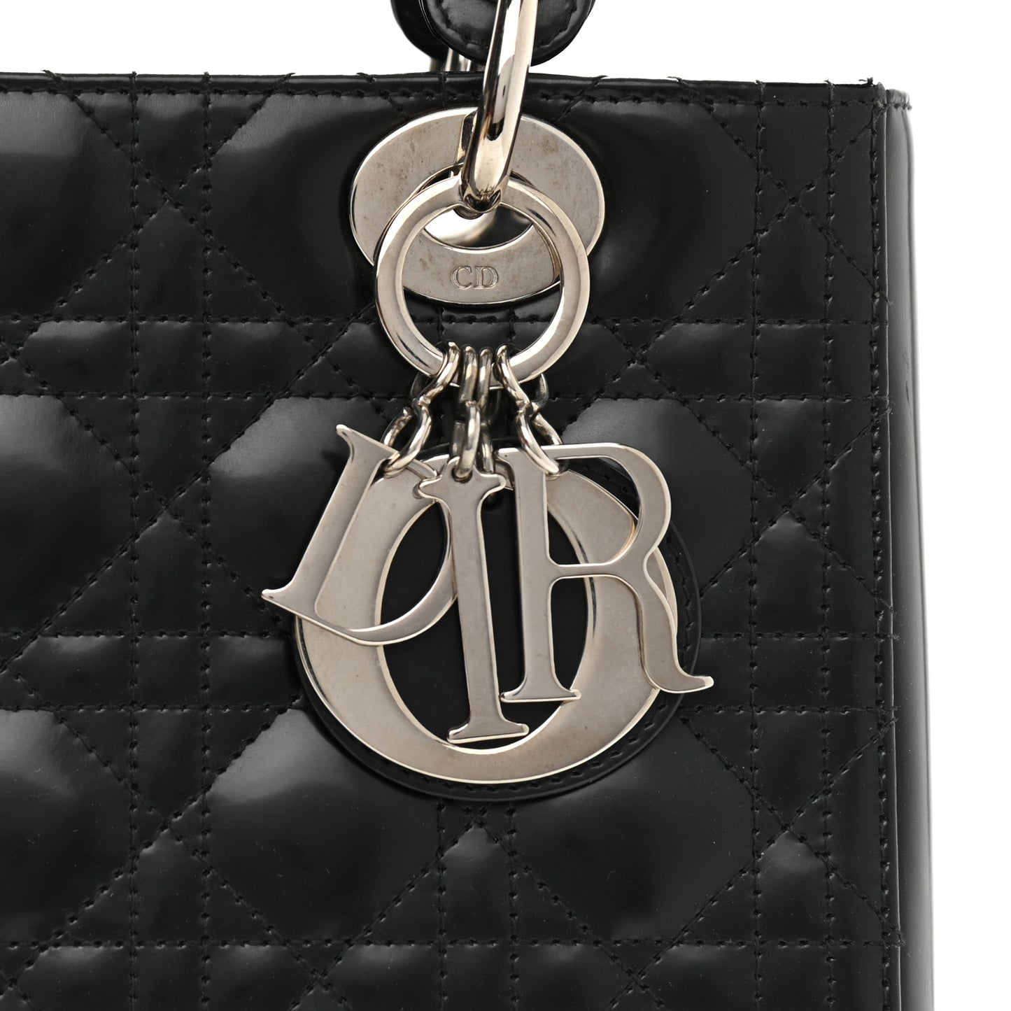 Patent Cannage Medium Lady Dior Black