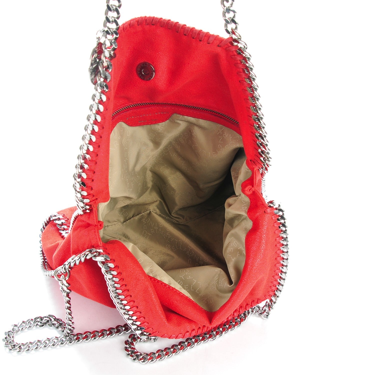 Stella McCartney Shaggy Deer Falabella Fold Over Shoulder Bag Cherry 6 of 7