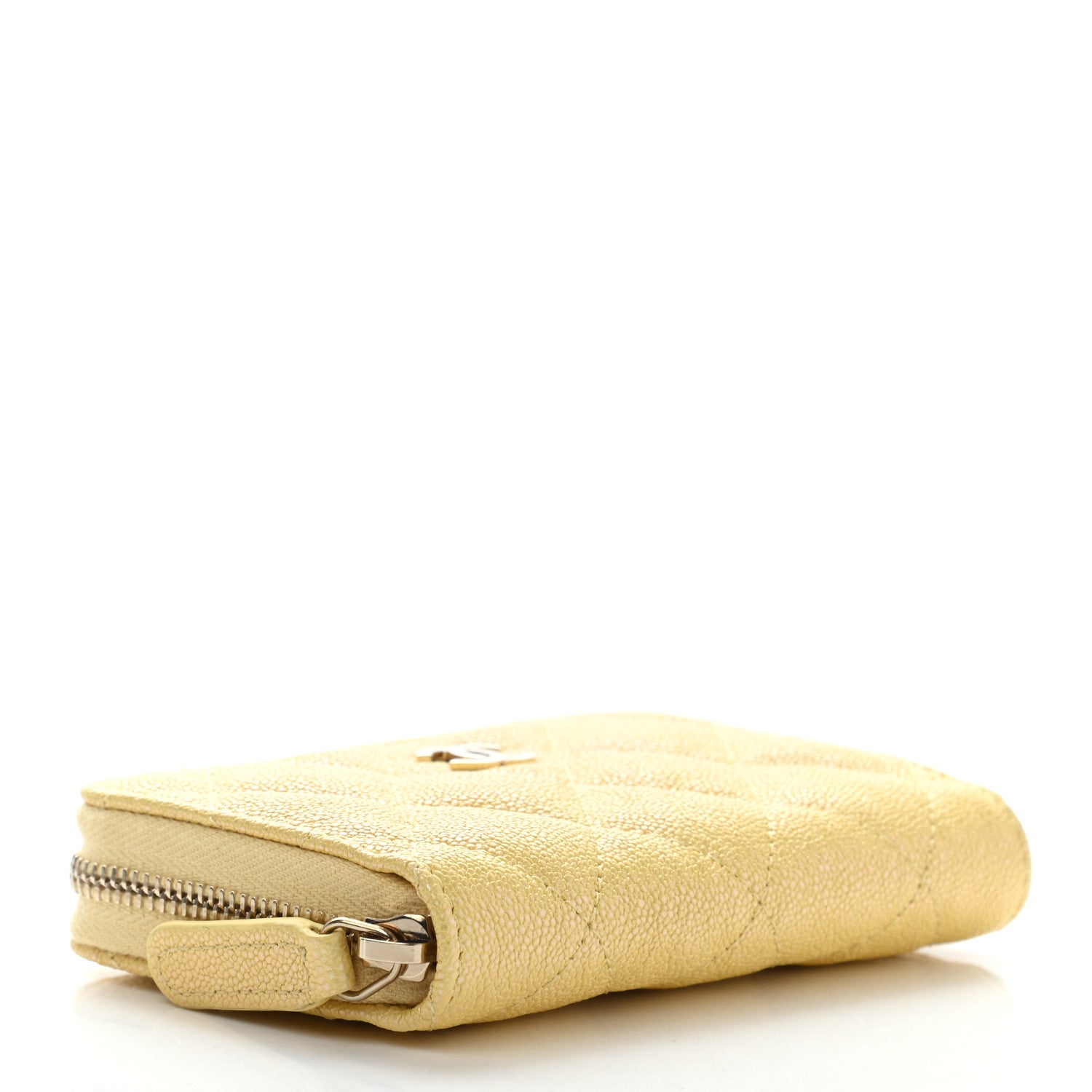 Chanel Iridescent Caviar Quilted Zip Coin Purse Yellow 4 of 7