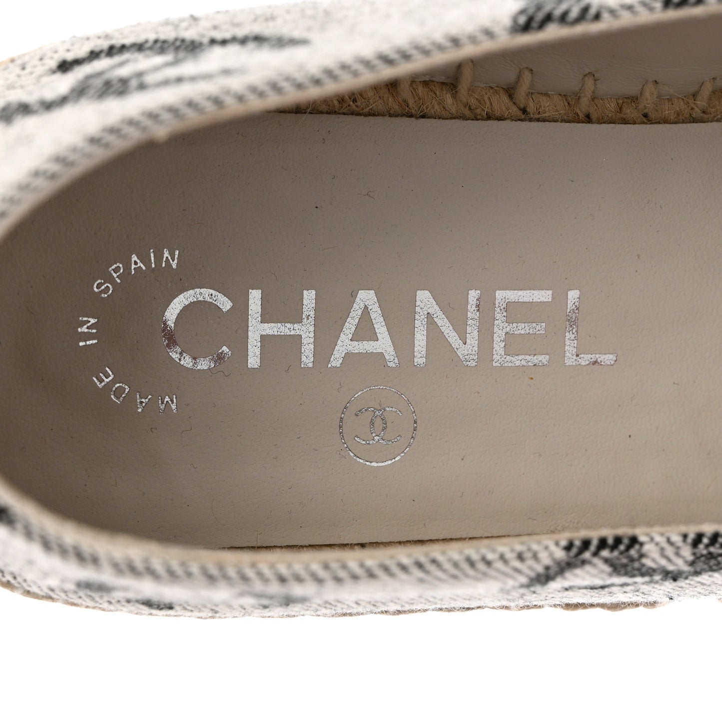 Cotton Jacquard Grosgrain CC Print Espadrilles 39 Grey Black