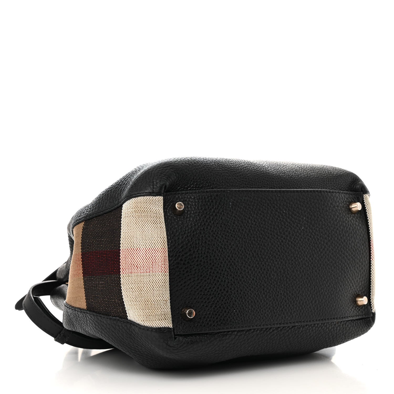 Burberry Grainy Calfskin House Check Small Maidstone Black 4 of 19