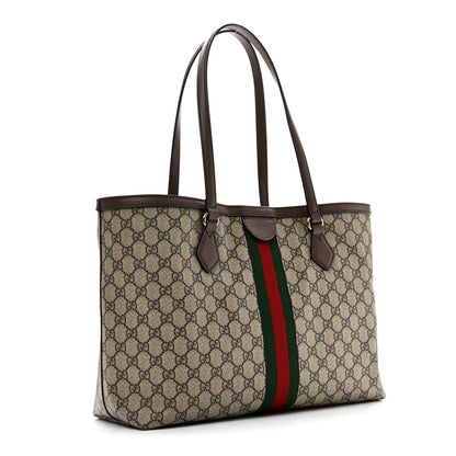 Gucci GG Supreme Monogram Medium Ophidia Shopping Tote Brown 3 of 10