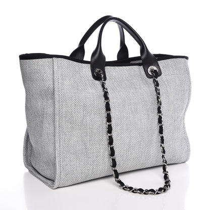 Chanel Canvas Large Deauville Tote Grey 3 of 7