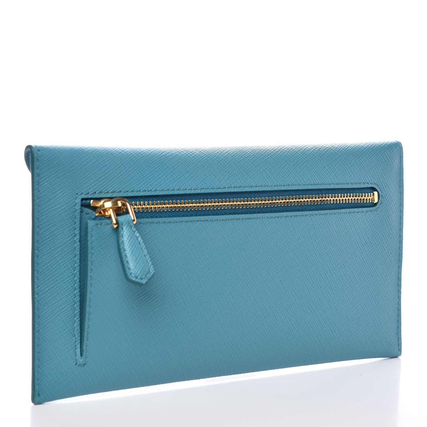 Saffiano Metal Envelope Wallet Turchese