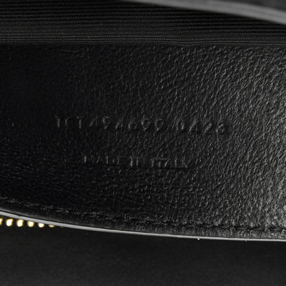 Saint Laurent Cotton Gauze Y Quilted Monogram Small Loulou Chain Satchel Black 8 of 11