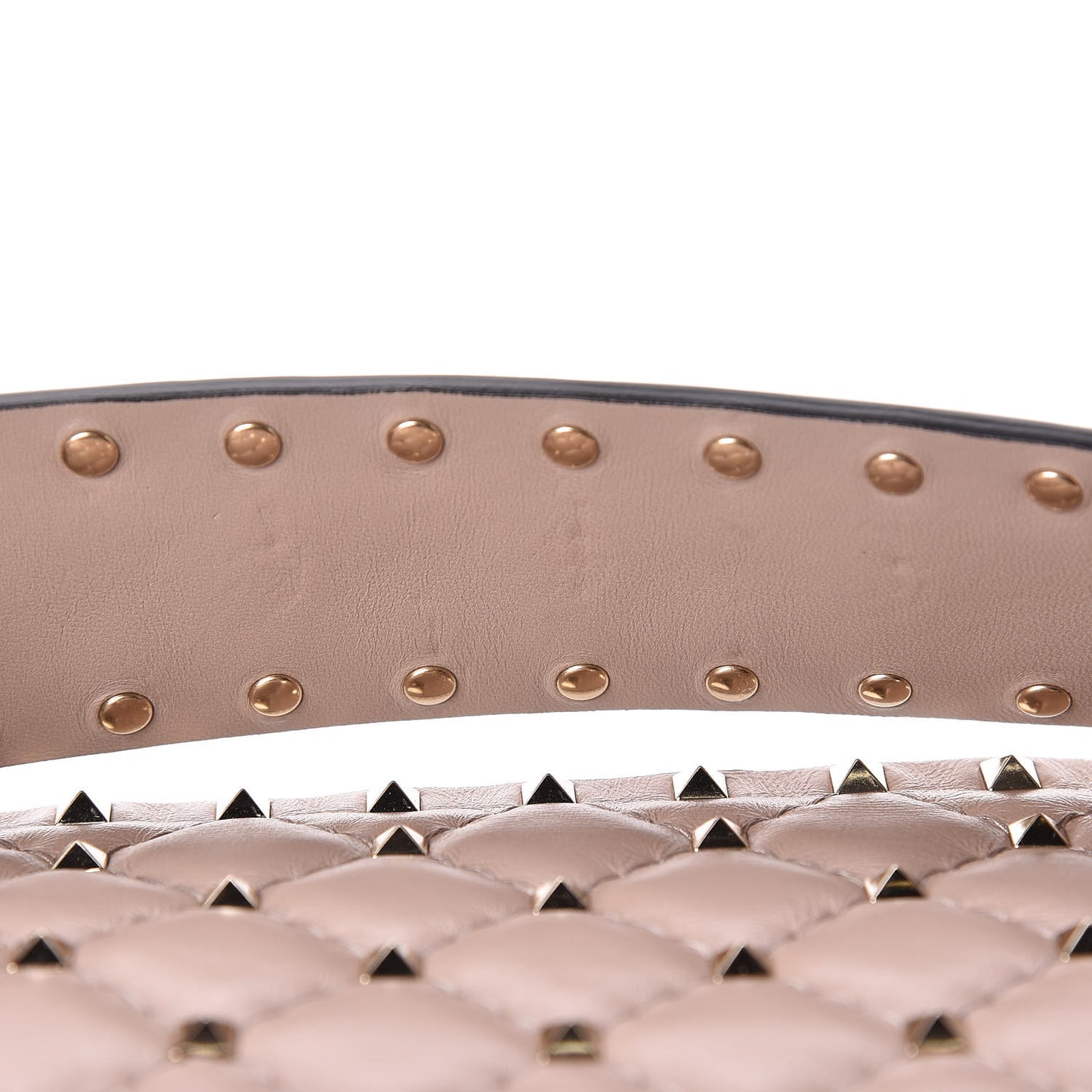 Nappa Rockstud Spike Side Slip Zip Clutch Poudre