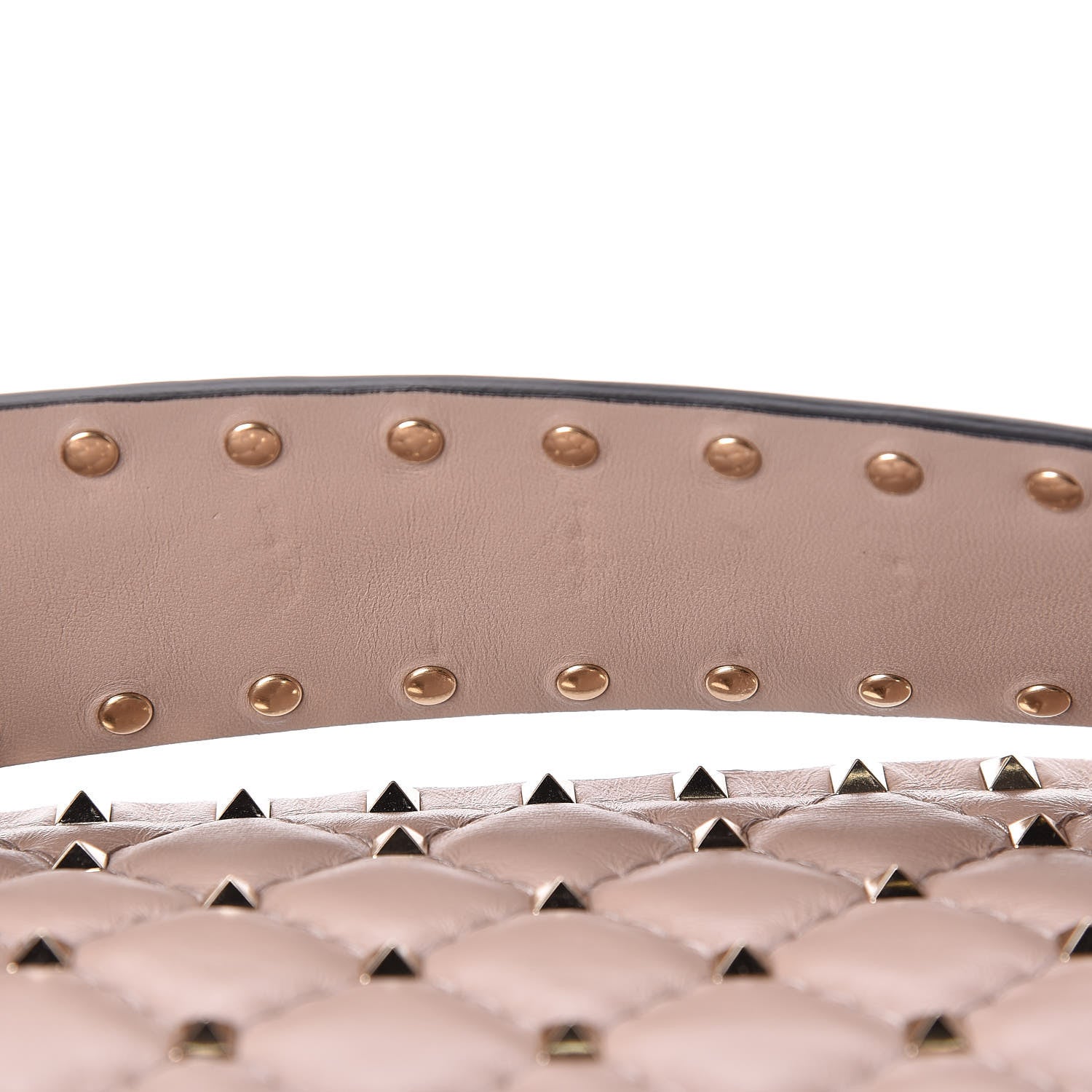 Valentino Garavani Nappa Rockstud Spike Side Slip Zip Clutch Poudre 9 of 9