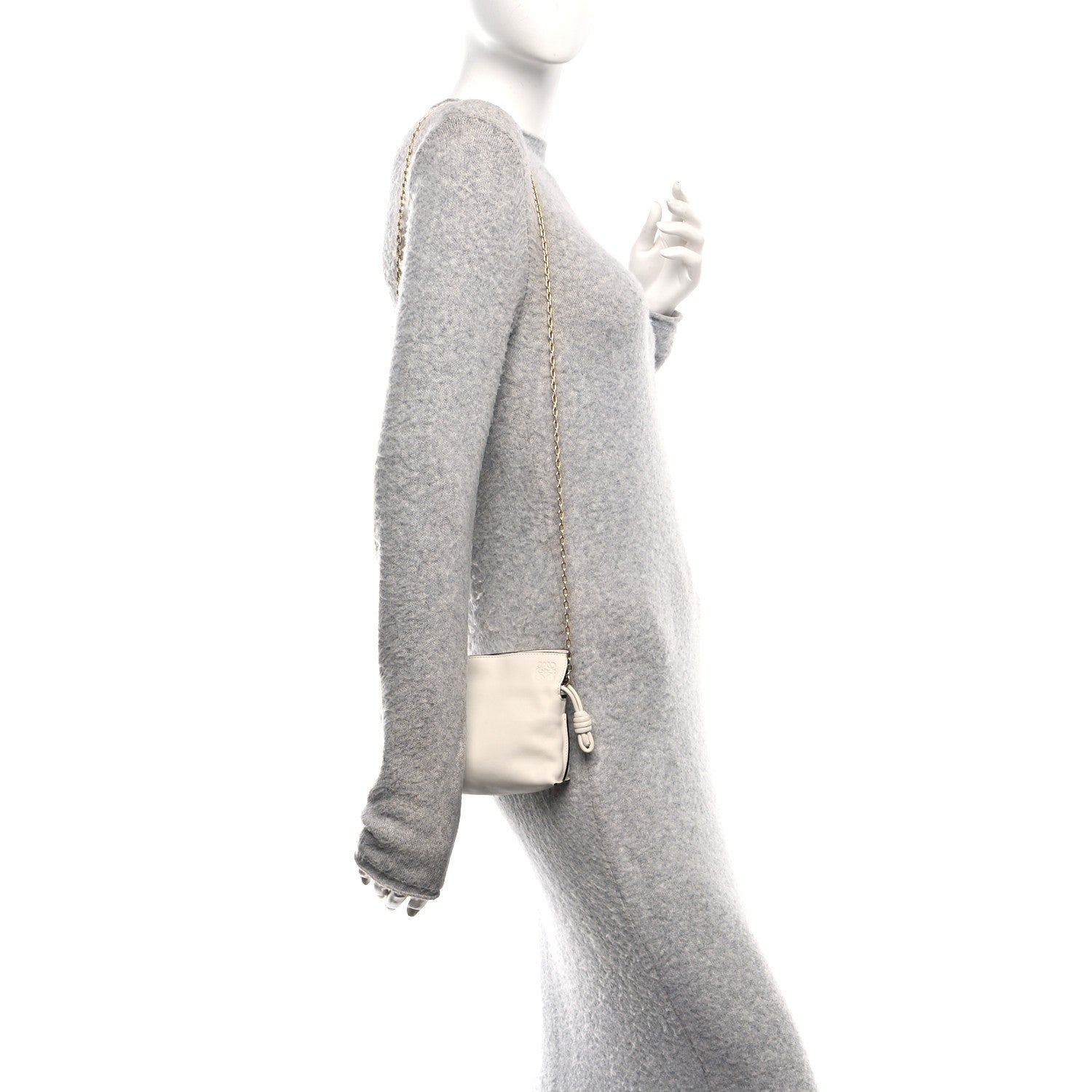 Loewe Calfskin Nano Flamenco Knot Clutch Soft White 2 of 11