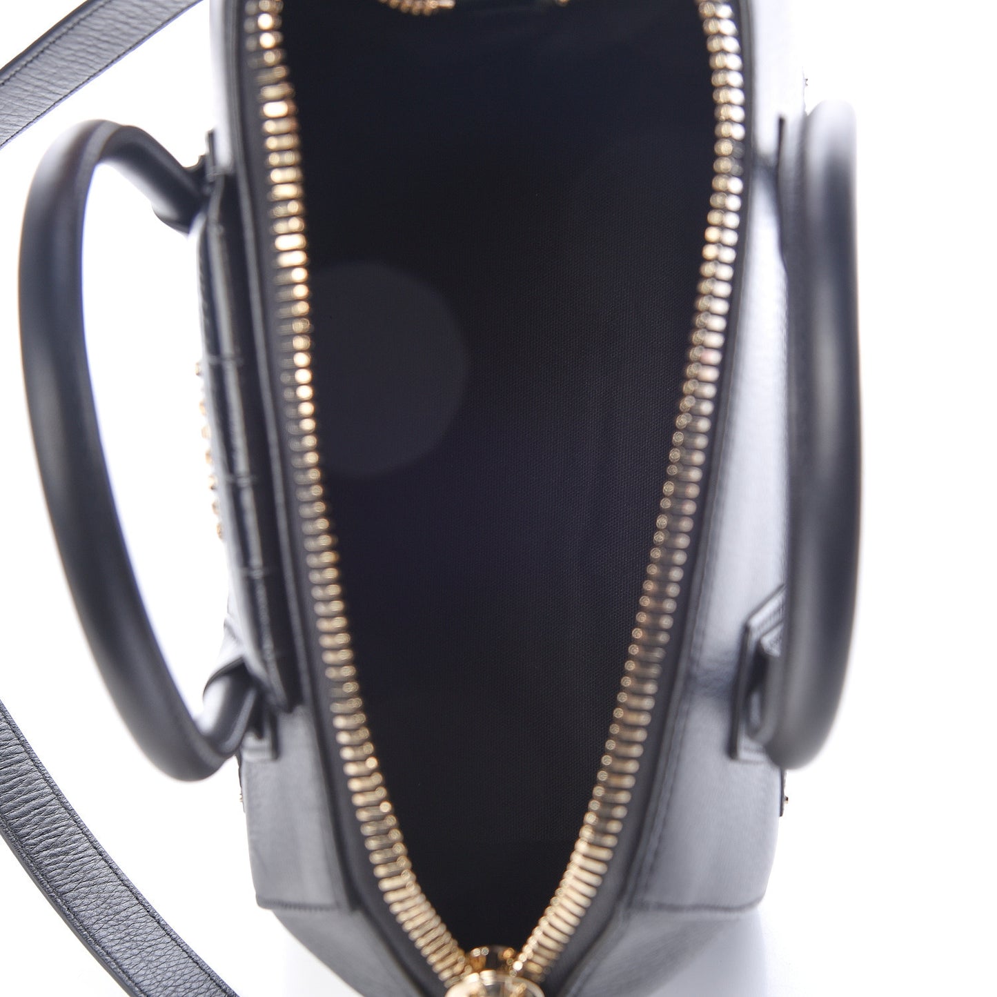 Grained Calfskin Crocodile Embossed Inlay Small Antigona Black