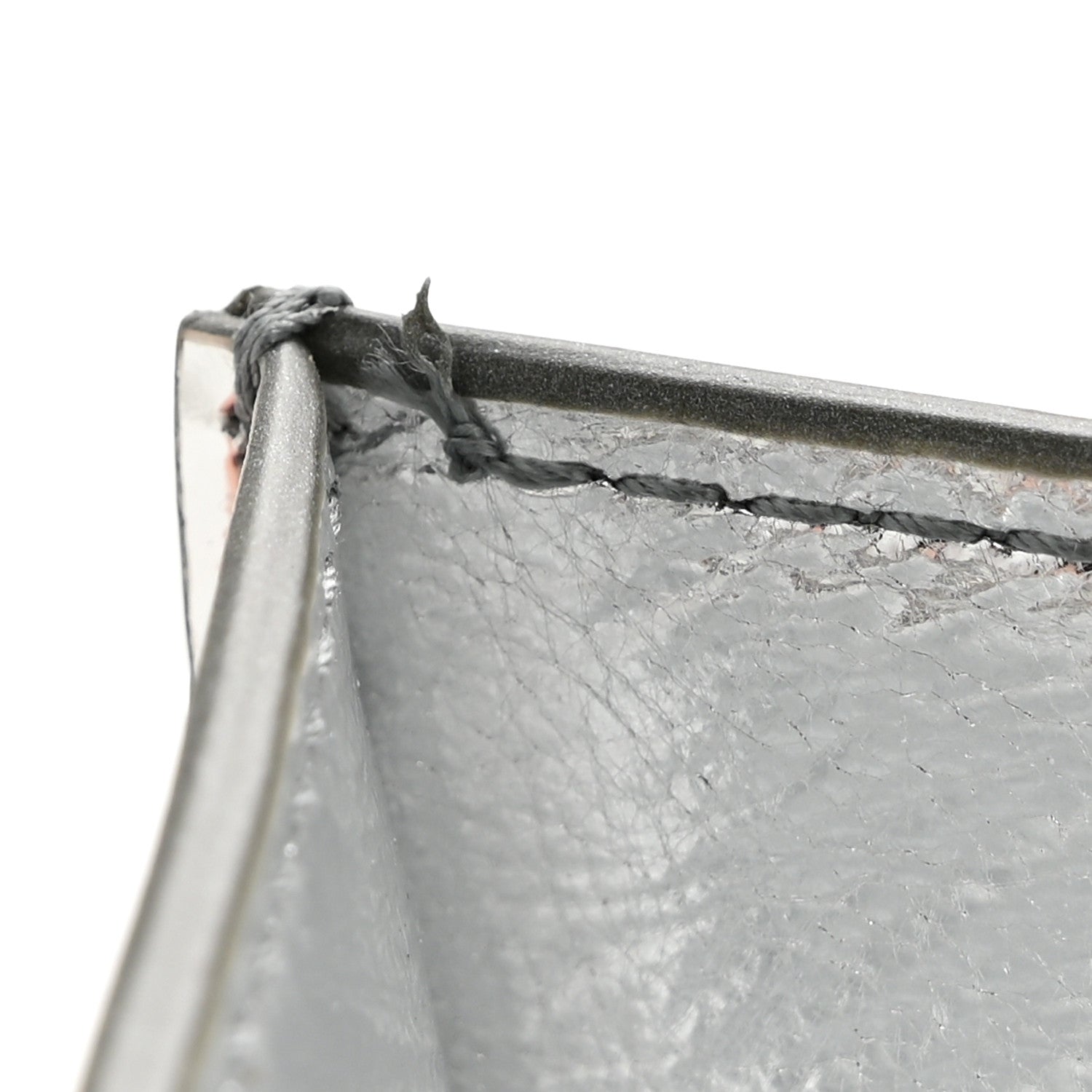 Bottega Veneta Mirror Laminated Nappa Intrecciato Card Holder Silver 8 of 9