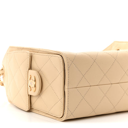 Chanel Caviar Quilted Mini Chanel 25 Handbag Beige 9 of 11
