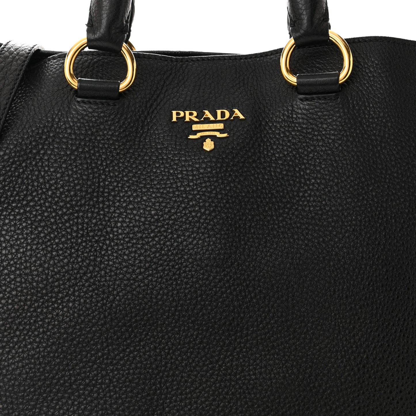 Vitello Daino Side Zip Tote Black