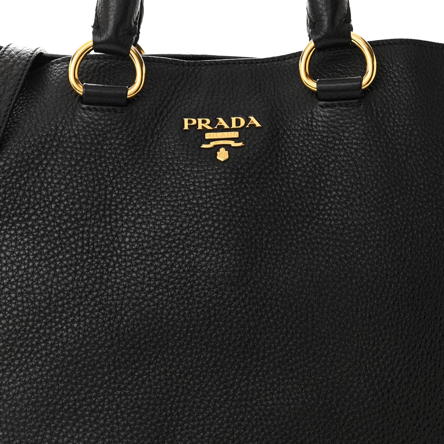 Prada Vitello Daino Side Zip Tote Black 9 of 12