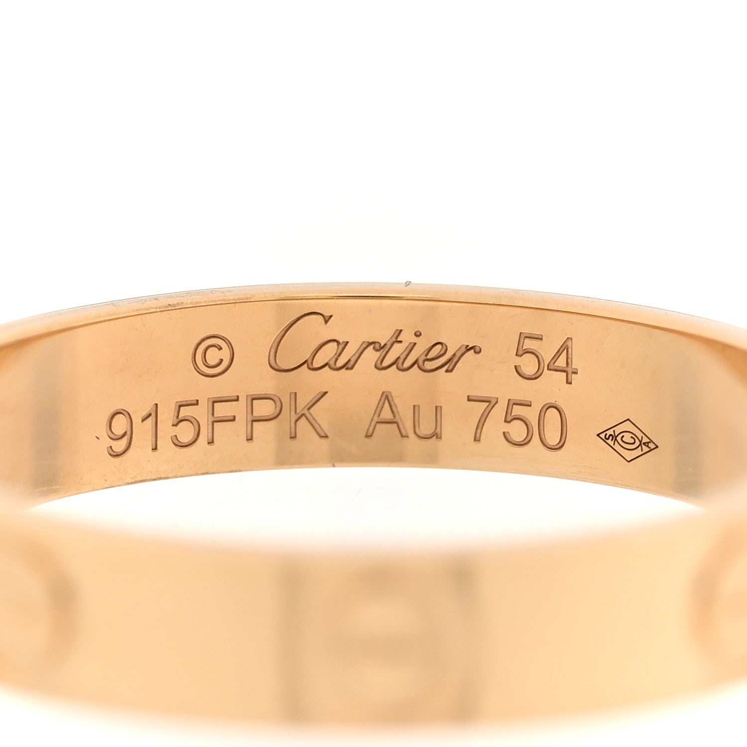 Cartier 18K Yellow Gold 3.5mm LOVE Wedding Band Ring 54 6.75