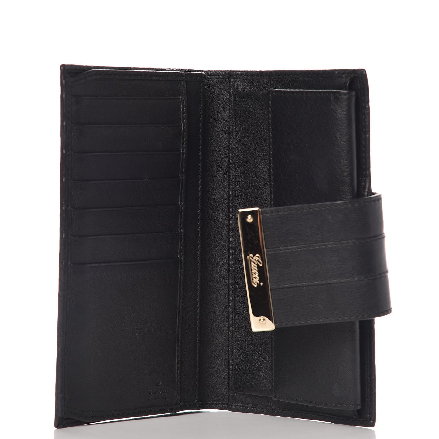 Guccissima Ladies Web Long Wallet Black