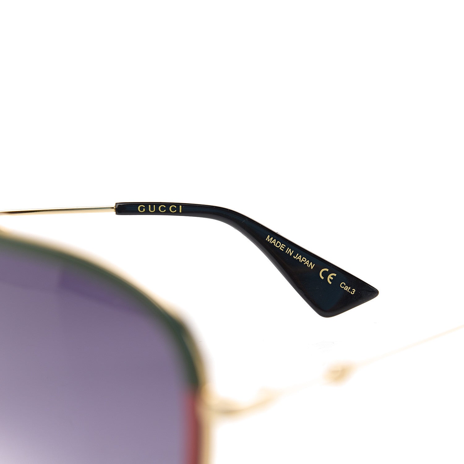 Gucci Web Aviator Sunglasses GG0062S Green Red 6 of 7