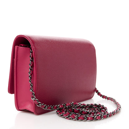 Chanel Caviar Timeless CC Wallet on Chain WOC Dark Pink 3 of 12
