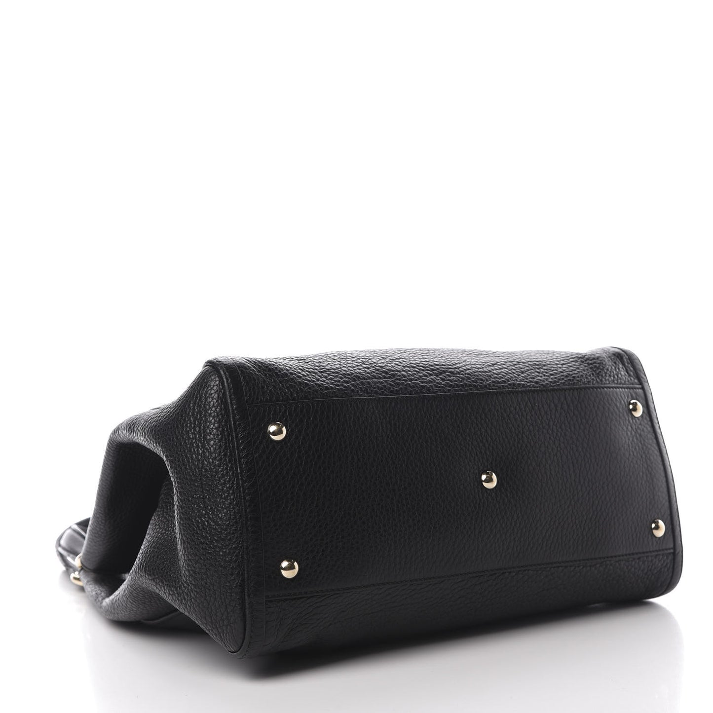 Pebbled Calfskin Medium Soho Shoulder Bag Black