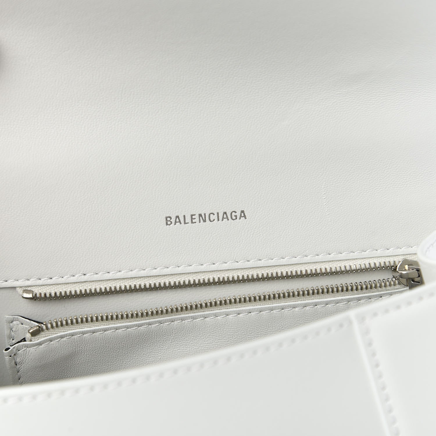 Balenciaga Shiny Box Calfskin Tonal B Small Hourglass Top Handle Bag White 8 of 11