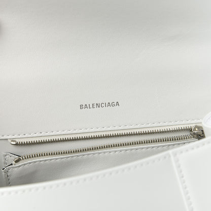 Balenciaga Shiny Box Calfskin Tonal B Small Hourglass Top Handle Bag White 8 of 11
