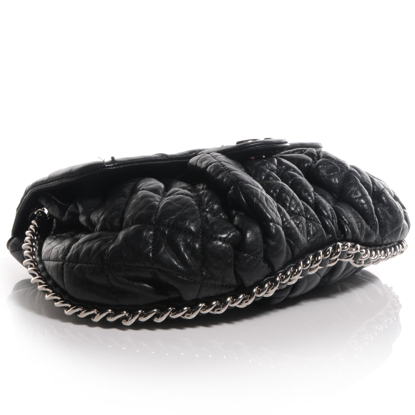 Lambskin Chain Around Medium Messenger Bag Black