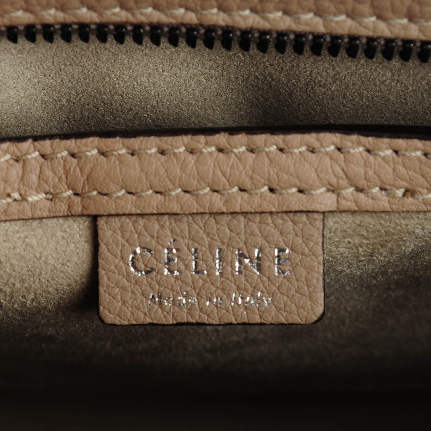 Celine Drummed Calfskin Nano Luggage Dune 7 of 7