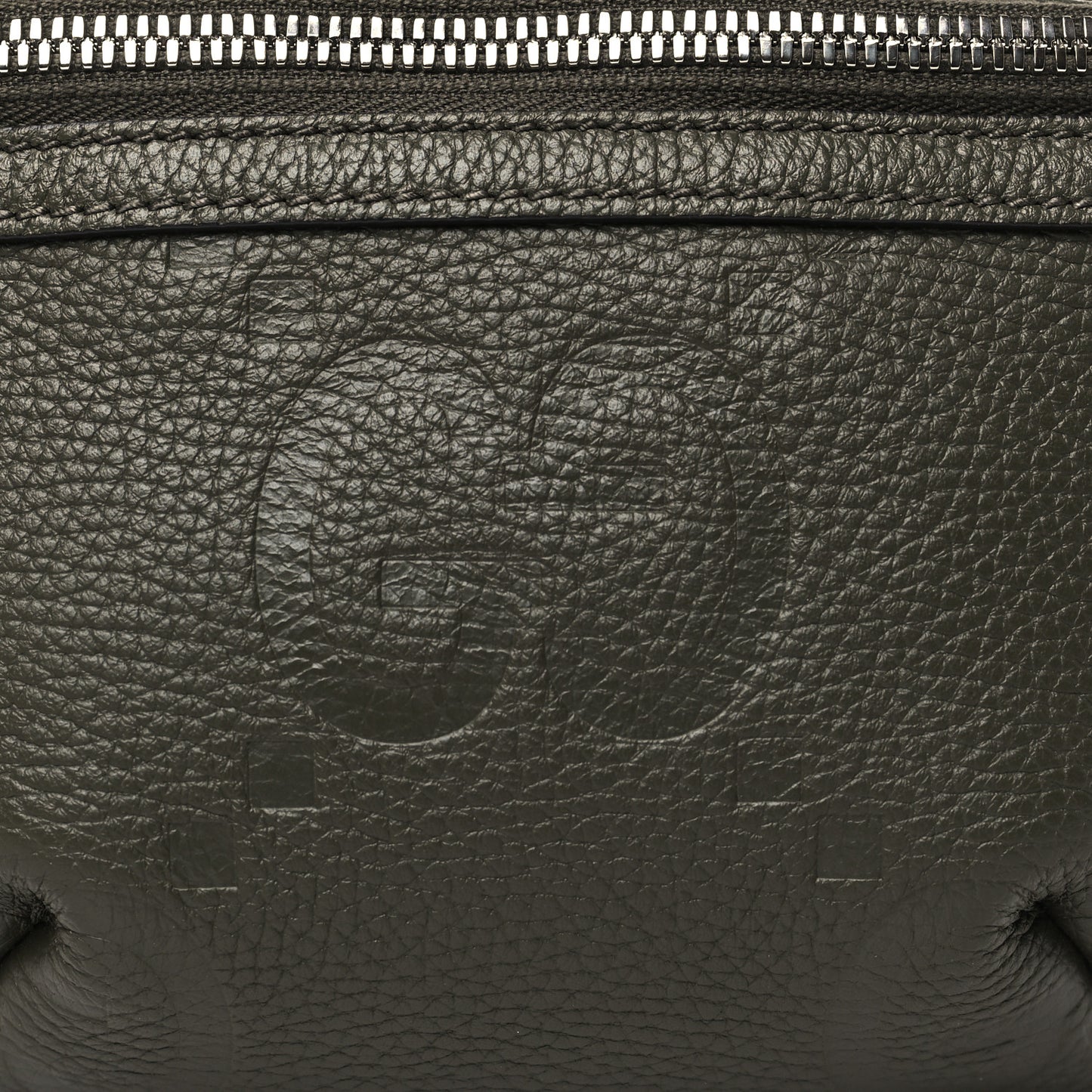 Piuma Calfskin Jumbo GG Embossed Small Belt Bag Dark Green