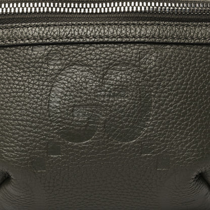 Gucci Piuma Calfskin Jumbo GG Embossed Small Belt Bag Dark Green 8 of 10