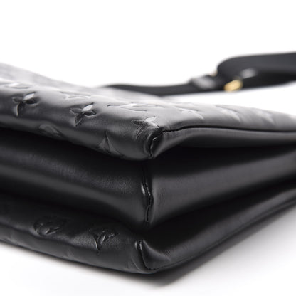 Louis Vuitton Lambskin Embossed Monogram Coussin MM Black 7 of 11
