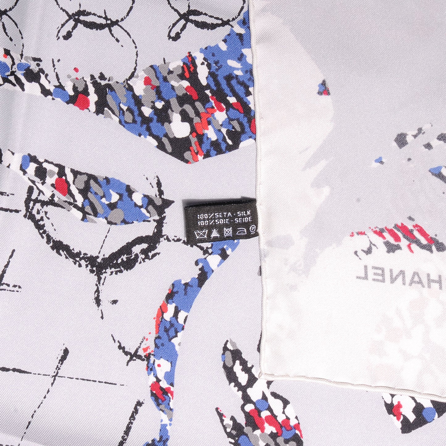 Silk CC Thistle Scarf Blue Red