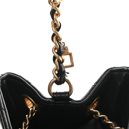 Chanel Calfskin Stitched Small Egyptian Amulet Drawstring Bag Black 11 of 11