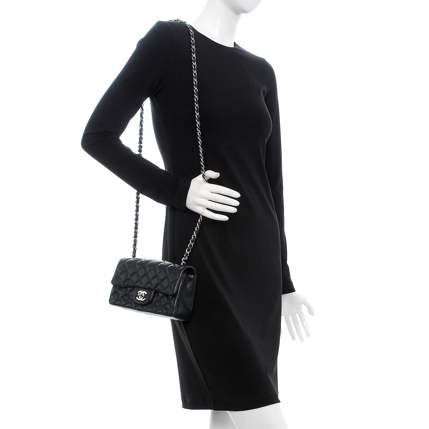 Chanel Caviar Quilted Mini Rectangular Flap Black 2 of 8