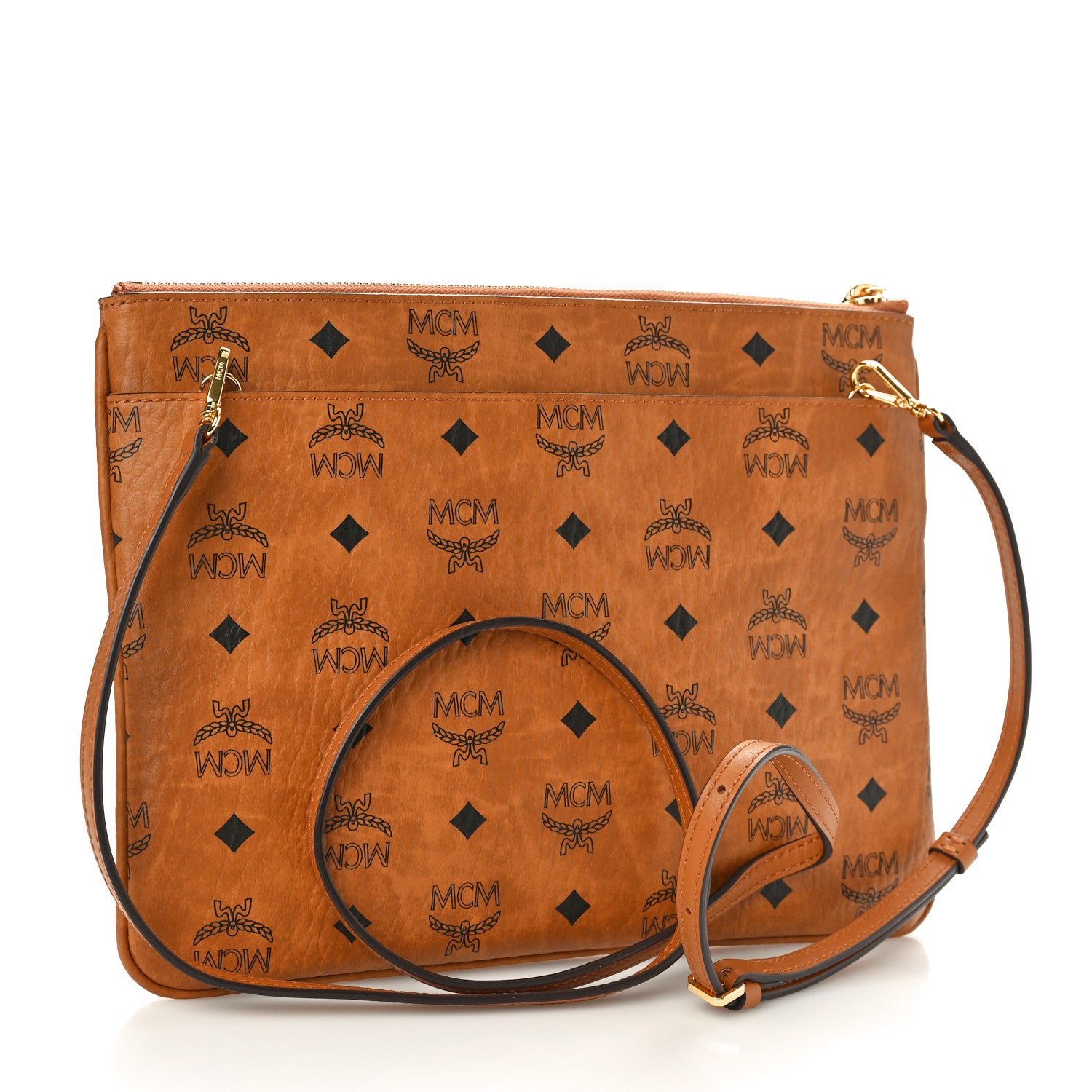 MCM Visetos Original Medium Pouch Cognac 3 of 10