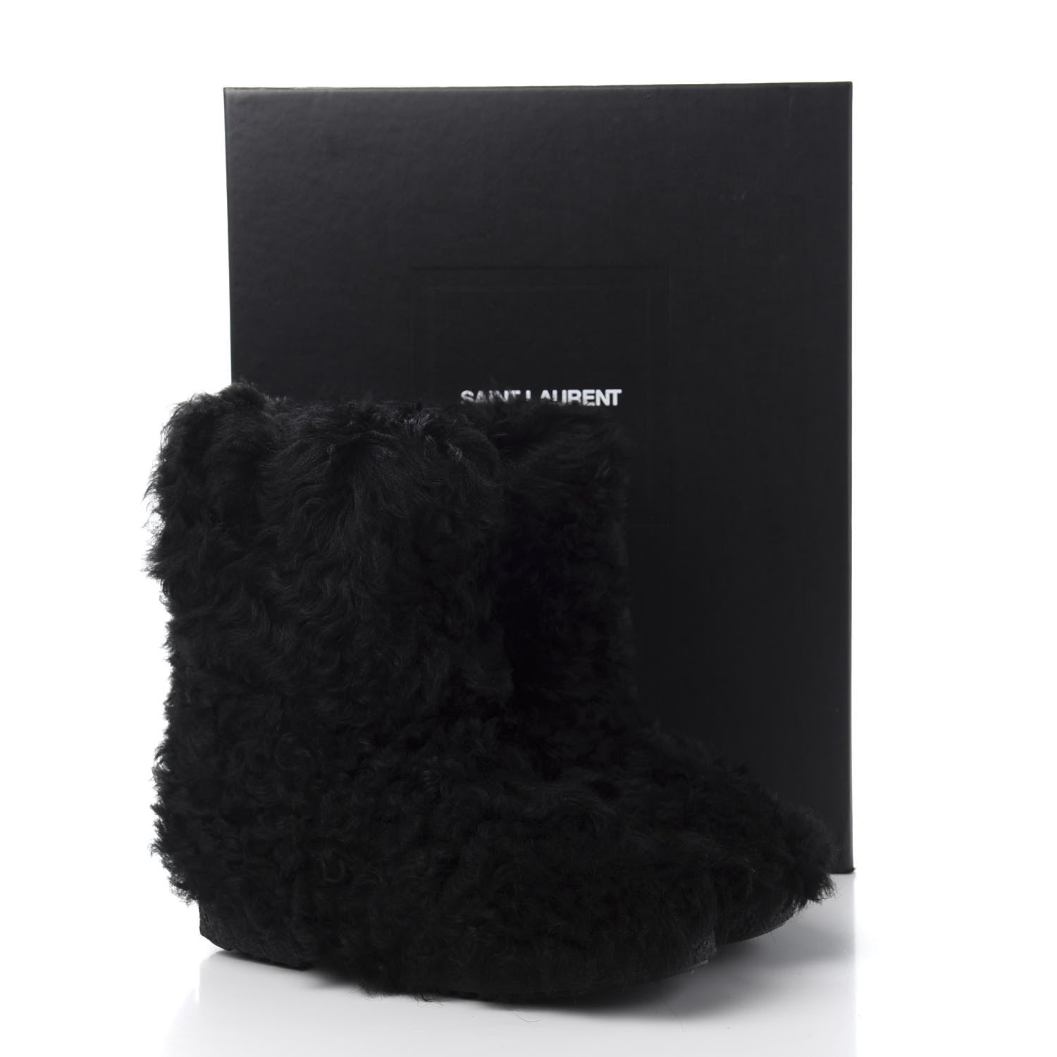 Saint Laurent Shearling Lamb Boots 42 Black 8 of 8