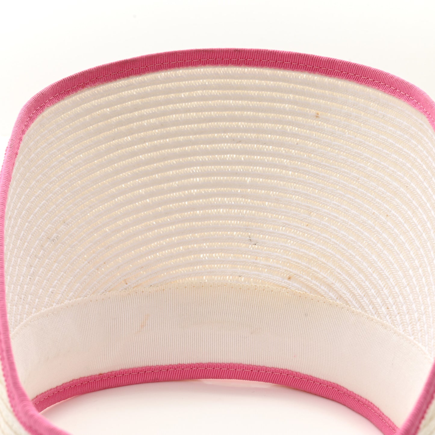 Straw Grosgrain Visor M White Pink