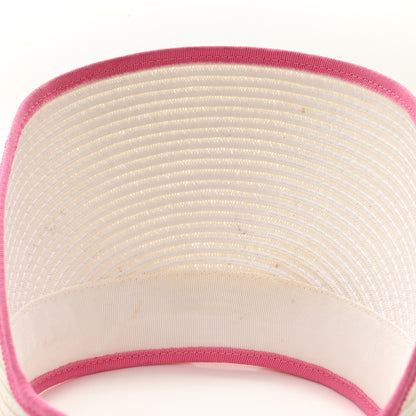 Chanel Straw Grosgrain Visor M White Pink 8 of 8