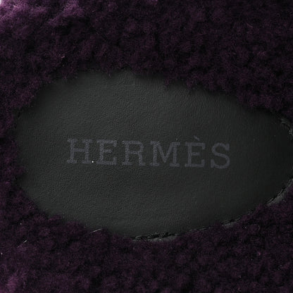 Hermes Woolskin Womens Chypre Sandals 38.5 Violet Fonce 7 of 7