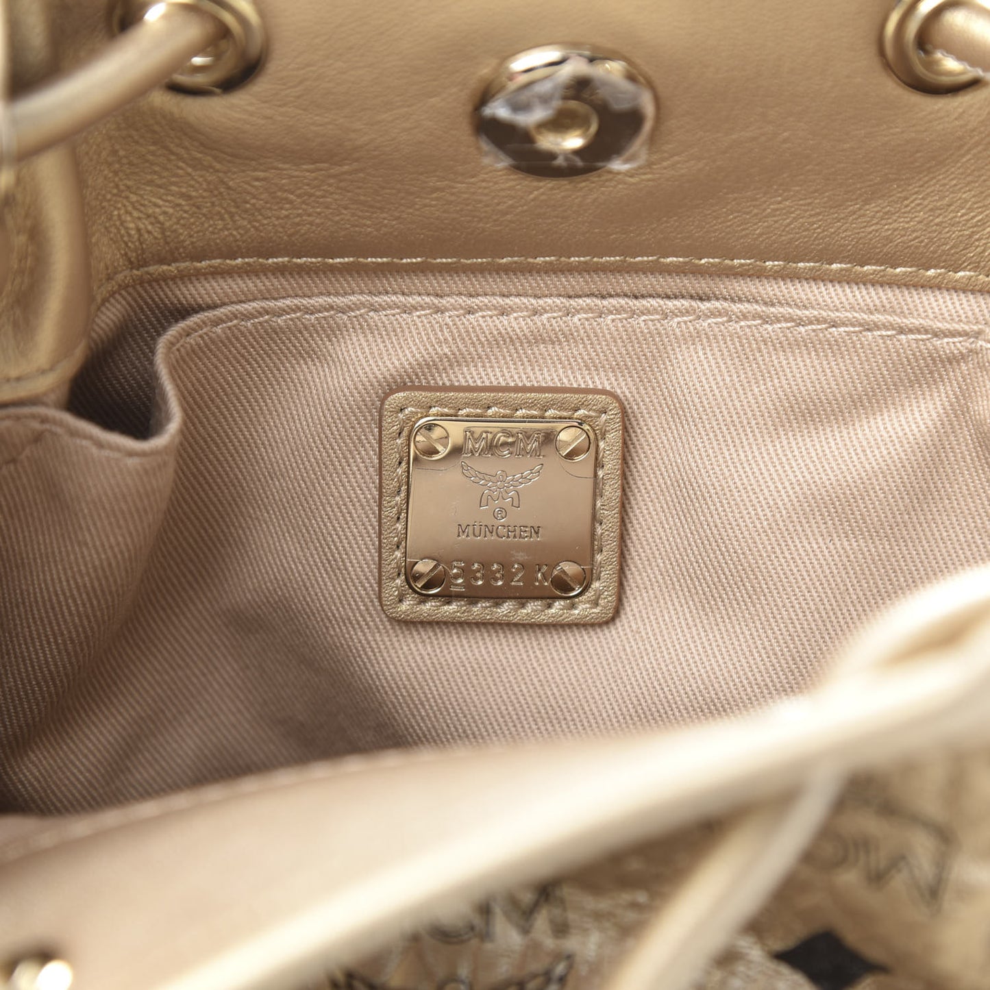 Metallic Visetos Zoo Rabbit Drawstring Bucket Bag Berlin Gold