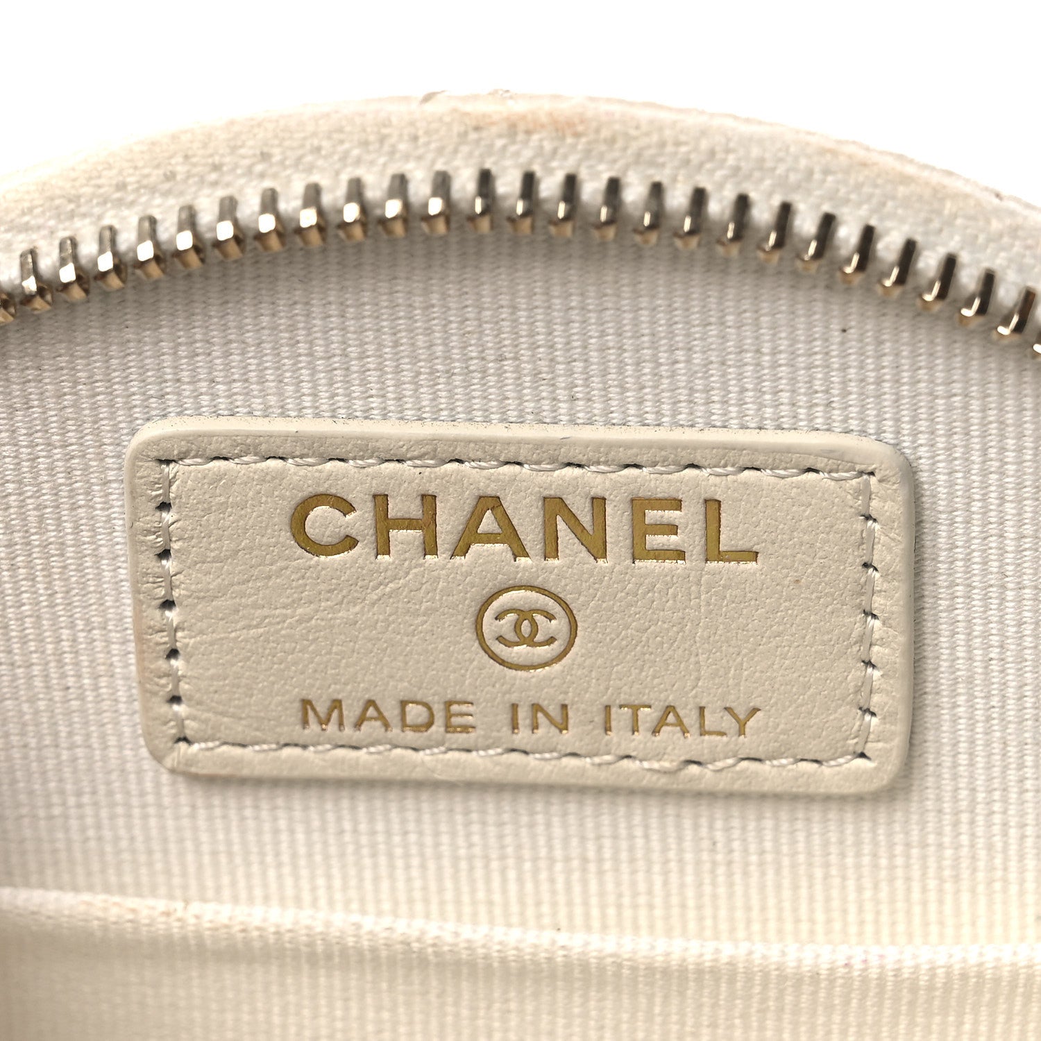 Chanel Caviar Quilted Round Handle With Care Vanity With Chain White 6 of 14
